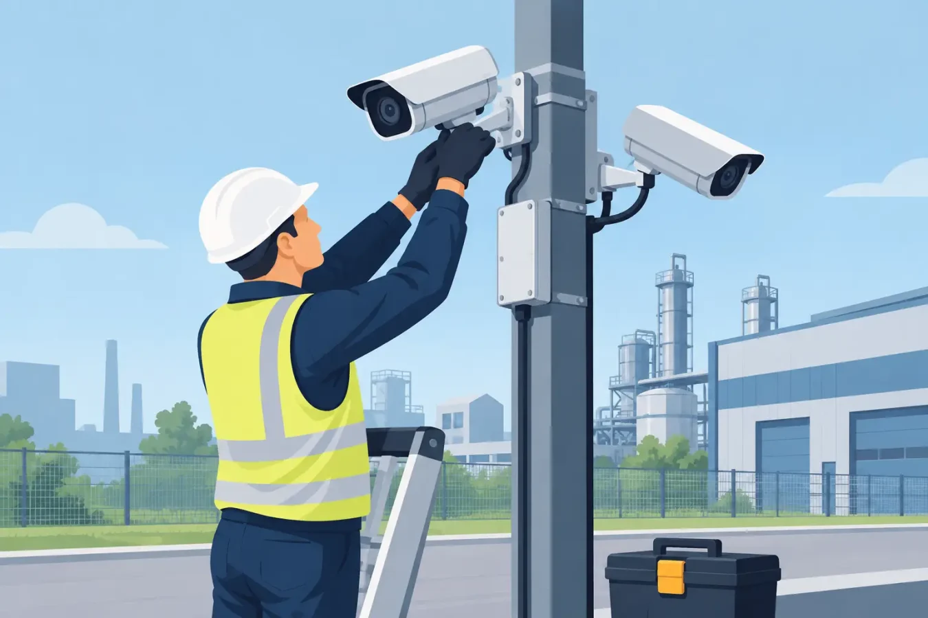 Guía de mantenimiento de postes CCTV industriales