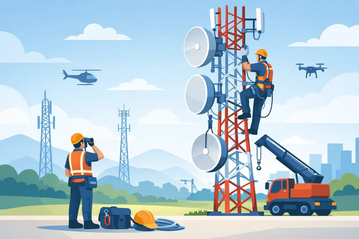 Instalación de torres para antenas sin riesgos